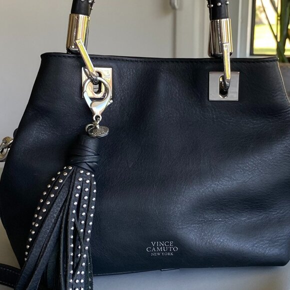 Vince Camuto Elva Studded Leather Satchel Crossbody Bag - Picture 2 of 15